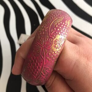 4 for $20 Stephan & Co. Pink/Gold Floral Bangle